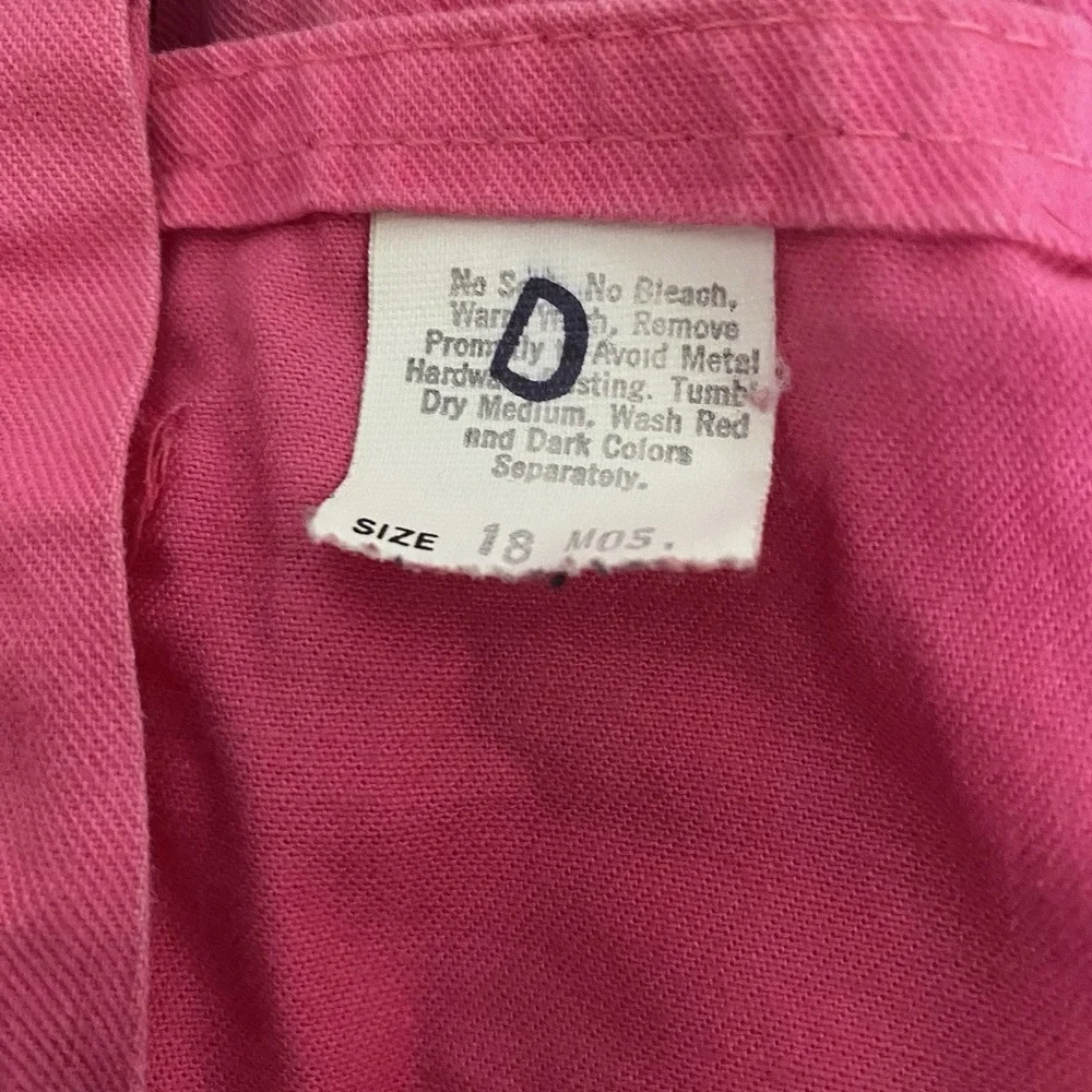 Vintage 90s Oshkosh‎ B'gosh Vestbak Pink Overalls Made In USA Girls 18 Months